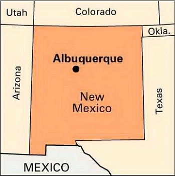 NM state with ABQ map