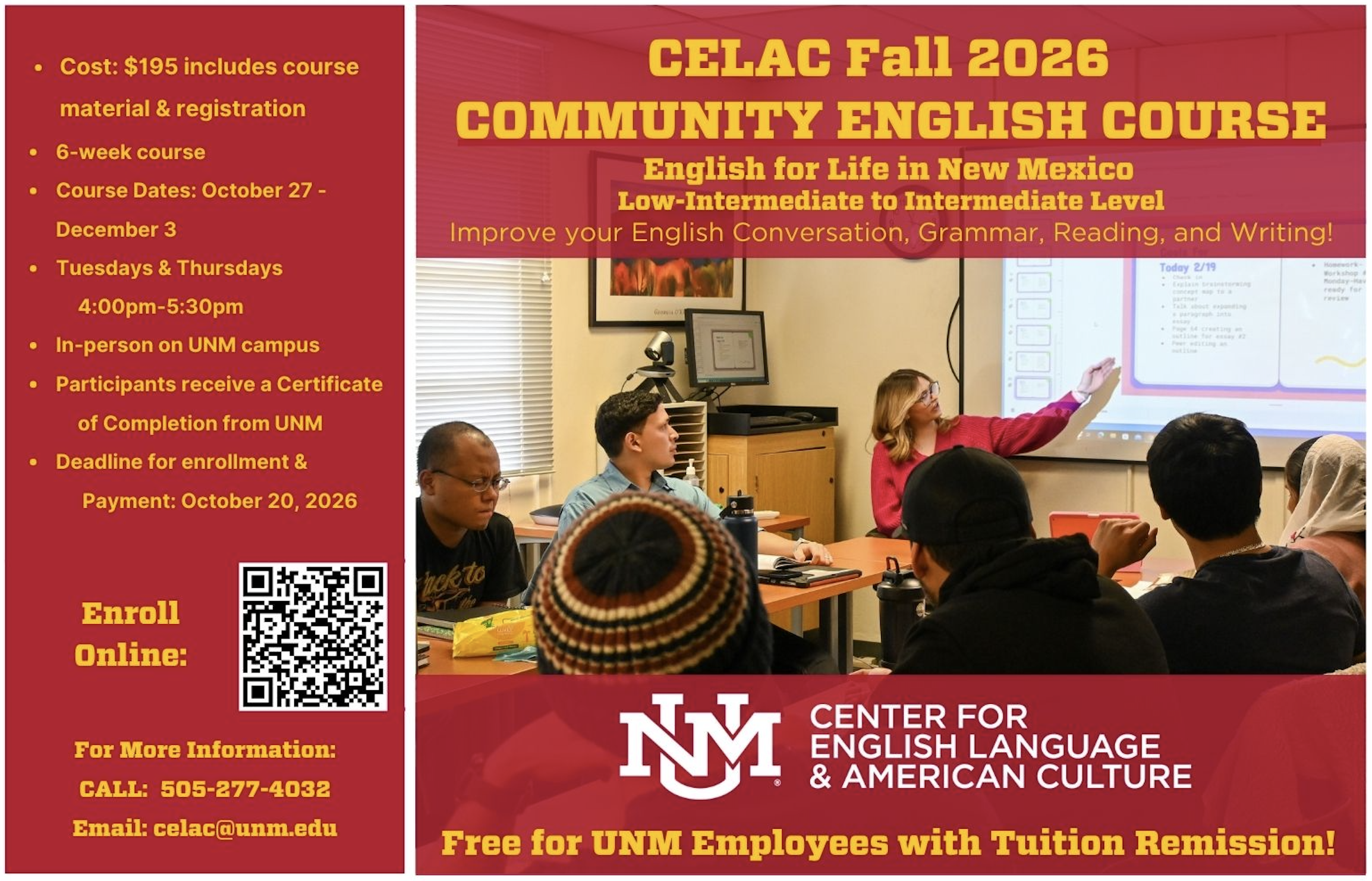Community Course Fall 2026 Session 2 - English